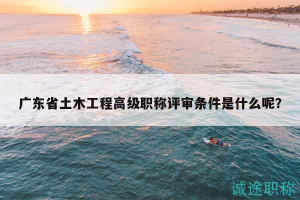 广东省土木工程高级职称评审条件是什么呢？