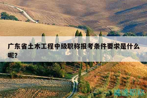 广东省土木工程中级职称报考条件要求是什么呢？