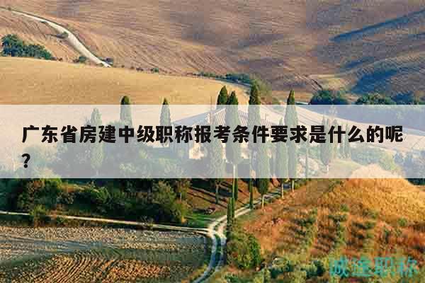 广东省房建中级职称报考条件要求是什么的呢？