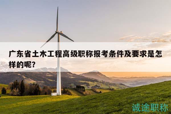 广东省土木工程高级职称报考条件及要求是怎样的呢？