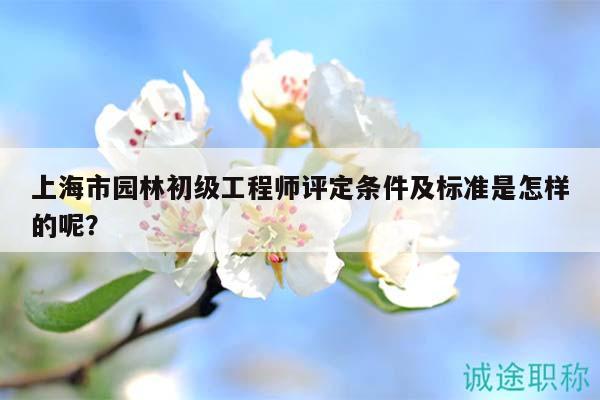上海市园林初级工程师评定条件及标准是怎样的呢？