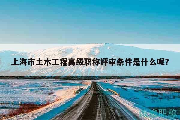 上海市土木工程高级职称评审条件是什么呢？