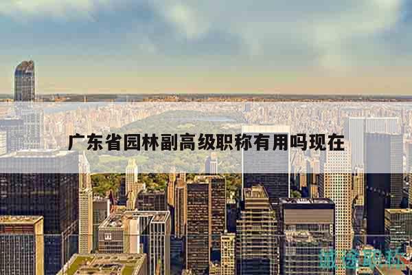 广东省园林副高级职称有用吗现在