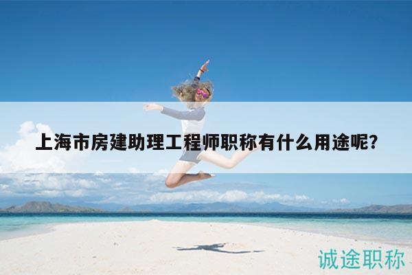 上海市房建助理工程师职称有什么用途呢？