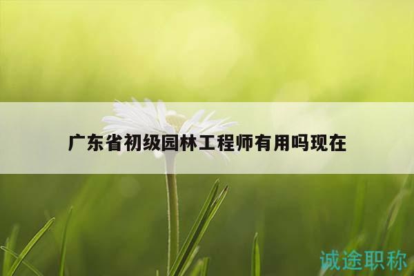 广东省初级园林工程师有用吗现在