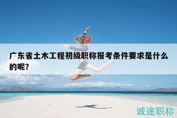 广东省土木工程初级职称报考条件要求是什么的呢？
