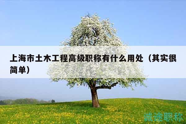 上海市土木工程高级职称有什么用处（其实很简单）