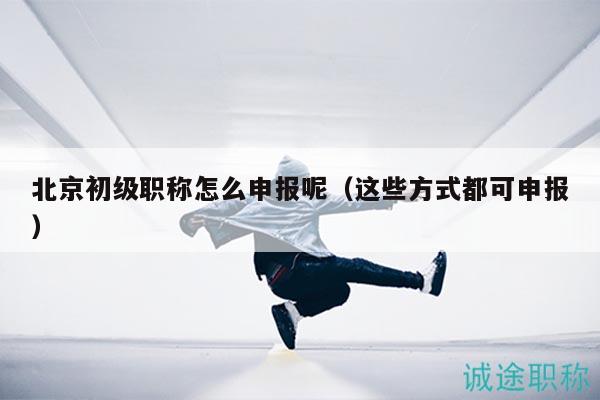 北京初级职称怎么申报呢（这些方式都可申报）