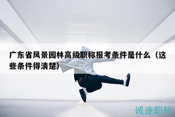 广东省风景园林高级职称报考条件是什么（这些条件得清楚）