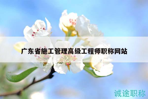 广东省施工管理高级工程师职称网站