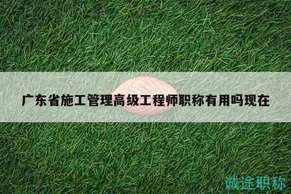 广东省施工管理高级工程师职称有用吗现在