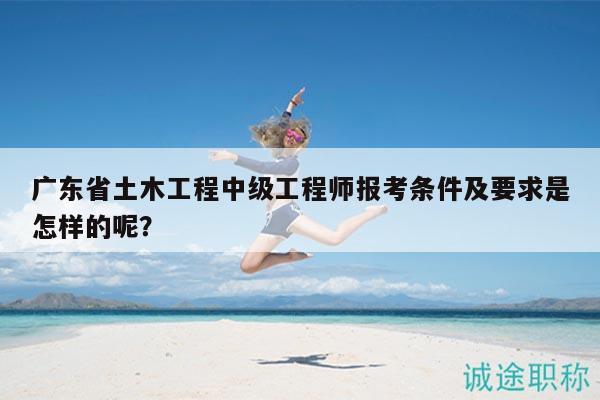 广东省土木工程中级工程师报考条件及要求是怎样的呢？