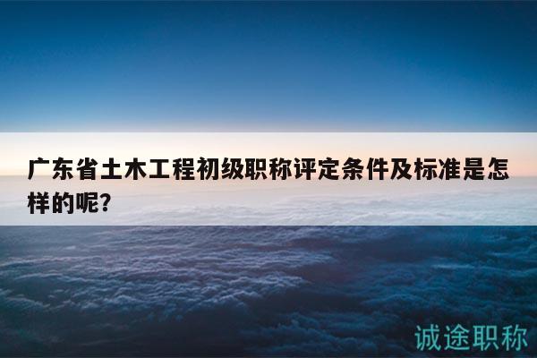 广东省土木工程初级职称评定条件及标准是怎样的呢？