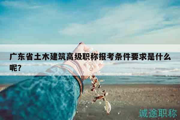广东省土木建筑高级职称报考条件要求是什么呢？