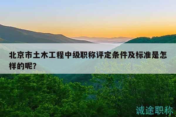 北京市土木工程中级职称评定条件及标准是怎样的呢？