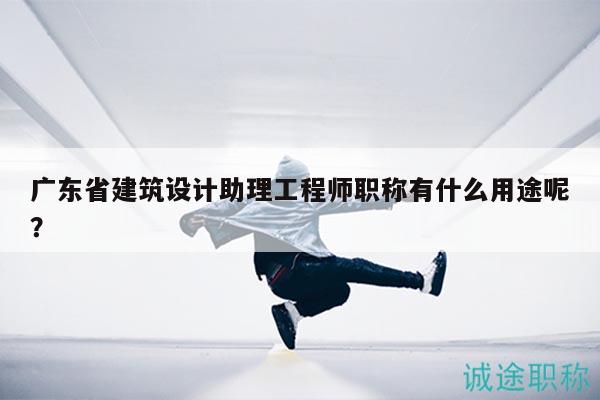 广东省建筑设计助理工程师职称有什么用途呢？