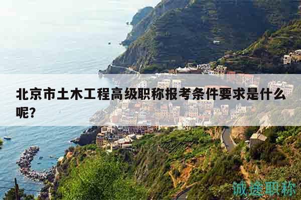 北京市土木工程高级职称报考条件要求是什么呢？