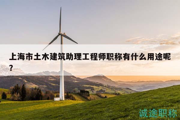 上海市土木建筑助理工程师职称有什么用途呢？