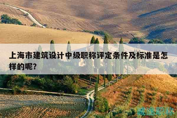 上海市建筑设计中级职称评定条件及标准是怎样的呢？