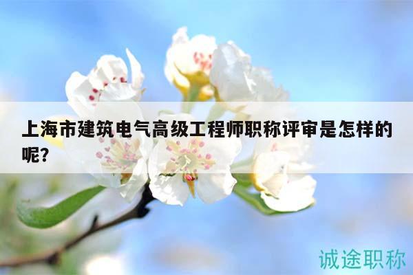 上海市建筑电气高级工程师职称评审是怎样的呢？