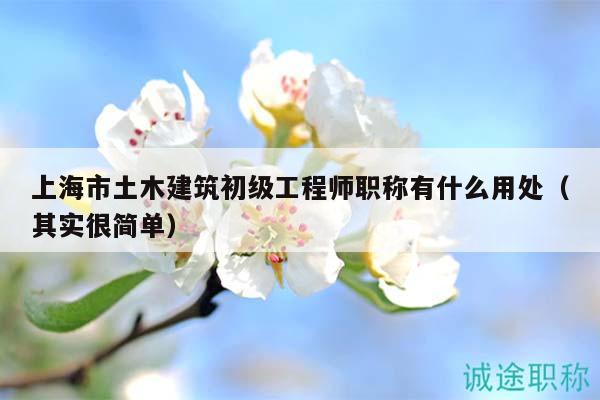 上海市土木建筑初级工程师职称有什么用处（其实很简单）