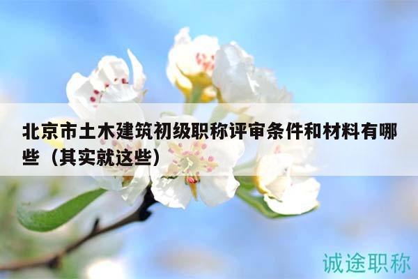 北京市土木建筑初级职称评审条件和材料有哪些（其实就这些）