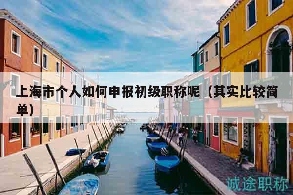 上海市个人如何申报初级职称呢（其实比较简单）