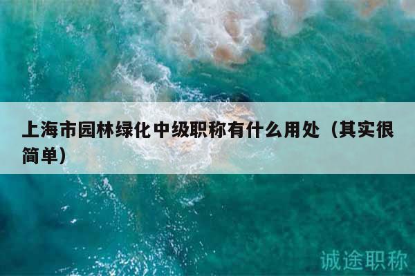 上海市园林绿化中级职称有什么用处（其实很简单）
