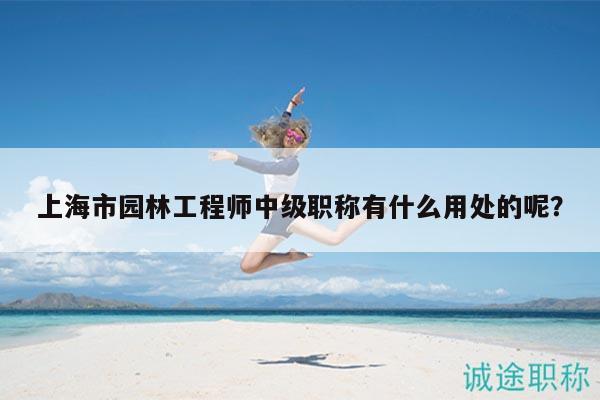 上海市园林工程师中级职称有什么用处的呢？