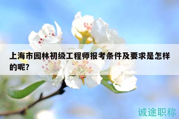 上海市园林初级工程师报考条件及要求是怎样的呢？