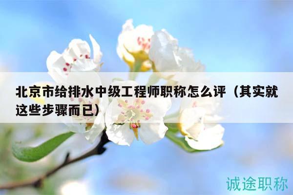 北京市给排水中级工程师职称怎么评（其实就这些步骤而已）