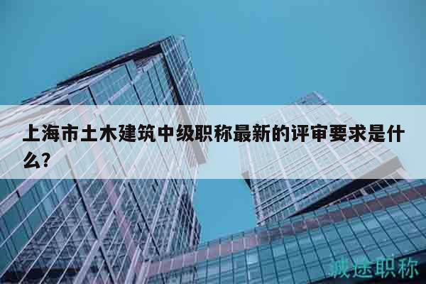 上海市土木建筑中级职称最新的评审要求是什么？