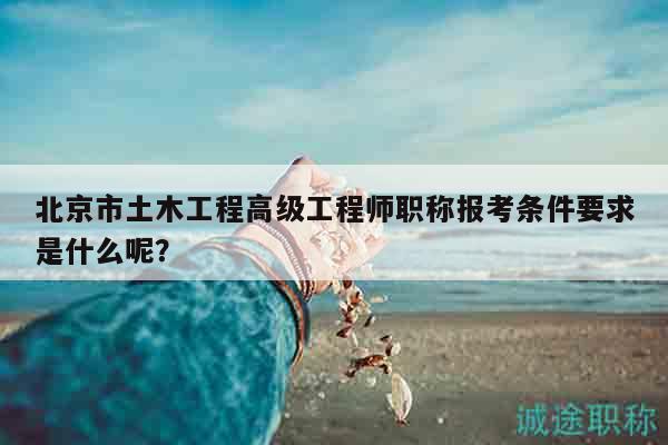 北京市土木工程高级工程师职称报考条件要求是什么呢？