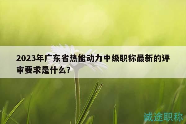 2023年广东省热能动力中级职称最新的评审要求是什么？