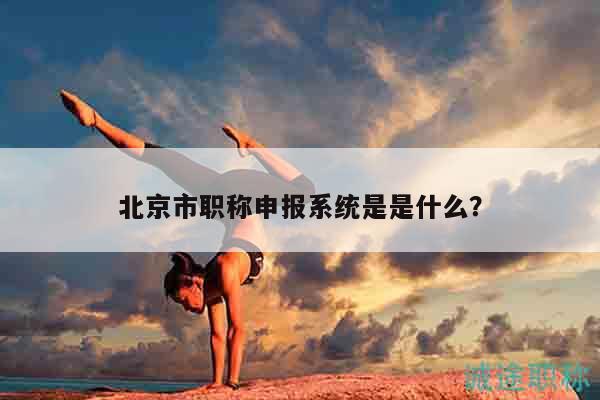 北京市职称申报系统是是什么？