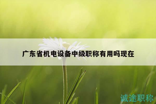广东省机电设备中级职称有用吗现在