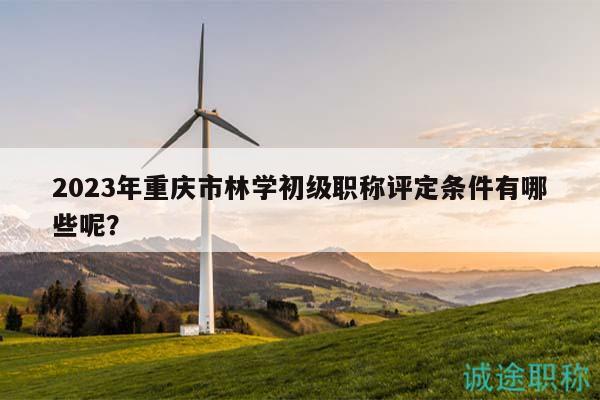 2023年重庆市林学初级职称评定条件有哪些呢？