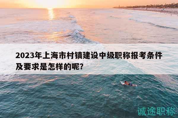 2023年上海市村镇建设中级职称报考条件及要求是怎样的呢？