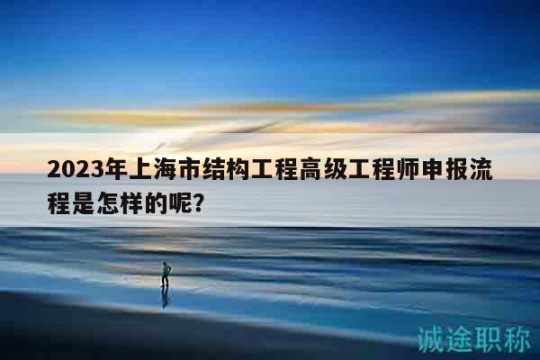 2023年上海市结构工程高级工程师申报流程是怎样的呢？