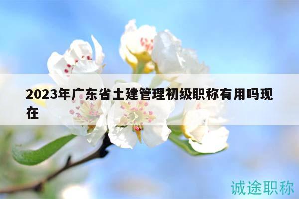 2023年广东省土建管理初级职称有用吗现在
