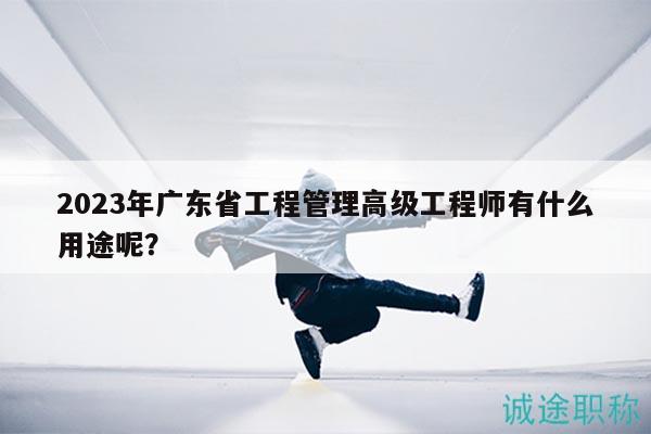2023年广东省工程管理高级工程师有什么用途呢？