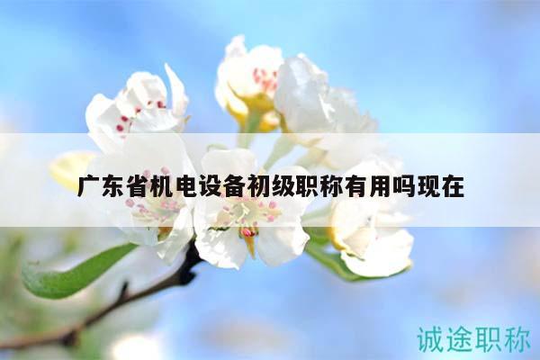 广东省机电设备初级职称有用吗现在