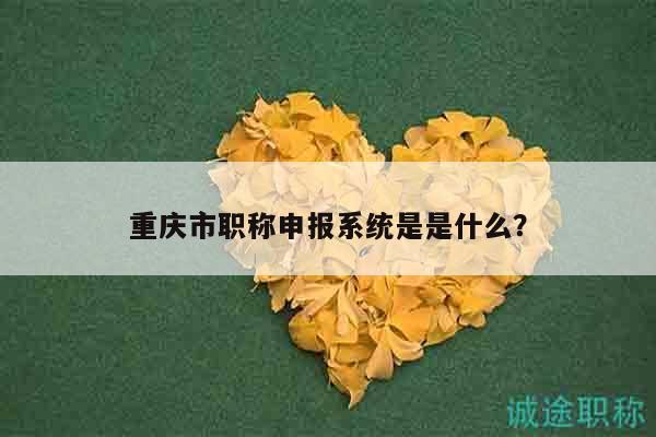 重庆市职称申报系统是是什么？