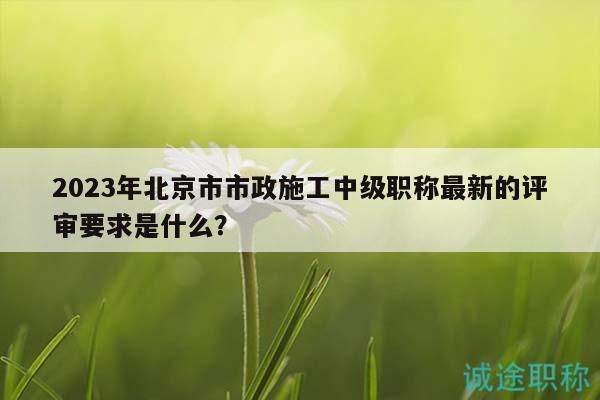 2023年北京市市政施工中级职称最新的评审要求是什么？