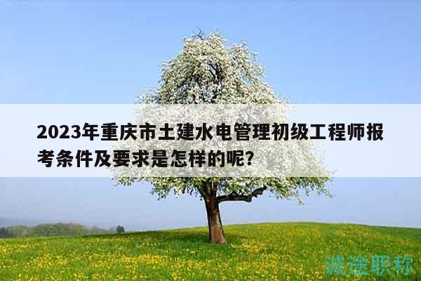 2023年重庆市土建水电管理初级工程师报考条件及要求是怎样的呢？
