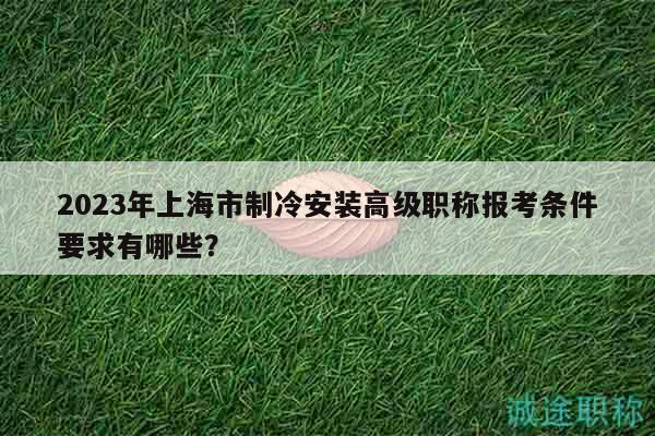 2023年上海市制冷安装高级职称报考条件要求有哪些？