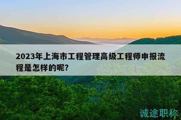 2023年上海市工程管理高级工程师申报流程是怎样的呢？