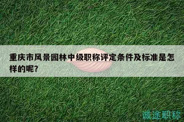 重庆市风景园林中级职称评定条件及标准是怎样的呢？