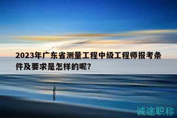 2023年广东省测量工程中级工程师报考条件及要求是怎样的呢？