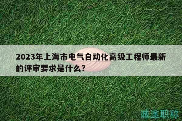 2023年上海市电气自动化高级工程师最新的评审要求是什么？